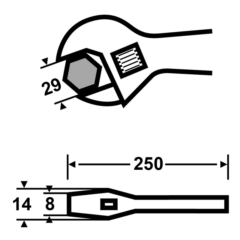 Cheie reglabilă (engleza), VIRAX 150 x 19 mm